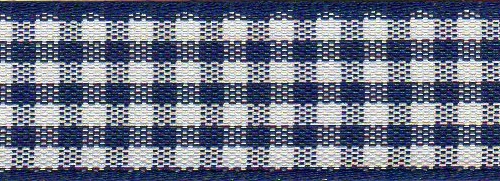 Navy Gingham Ribbon 25mm