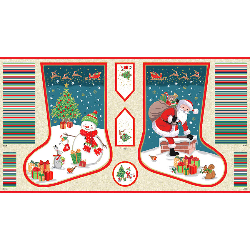 Merry Christmas Stocking Panel