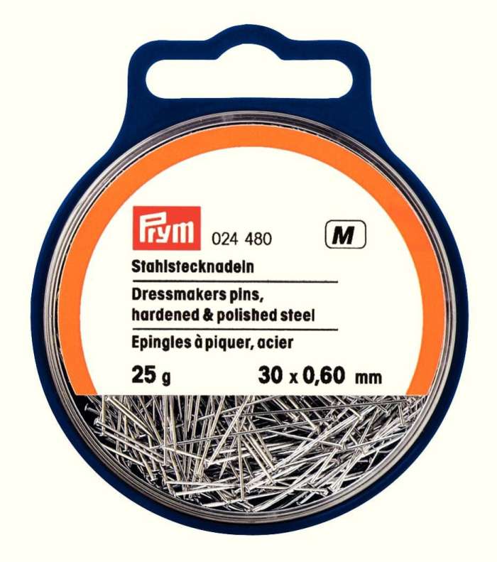 Prym Dressmakers Pins 0.60 x 30 mm Silver Colour