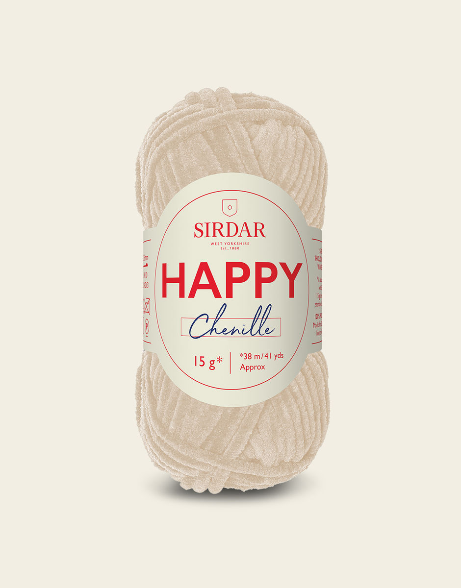 SIRDAR HAPPY CHENILLE, FROTHY 101 15G BALL