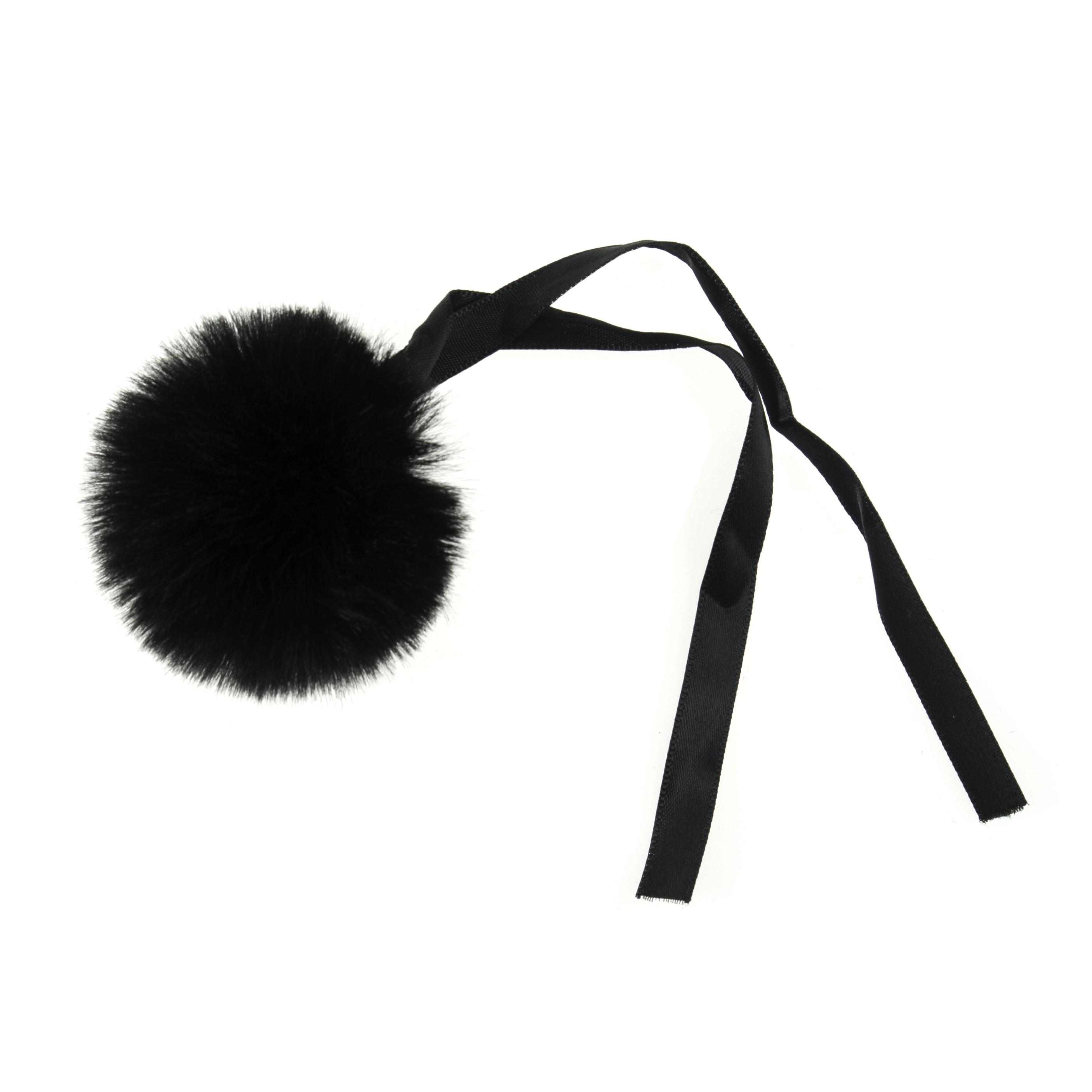 Pom Pom: Faux Fur: Medium: 6cm: 1 Piece: Black