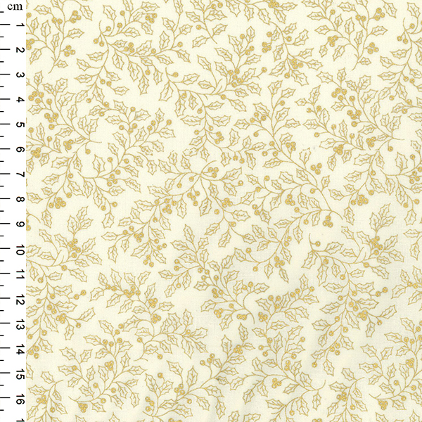 54â€³ Christmas Rose & Hubble Cotton Prints Beige Ivy On Cream