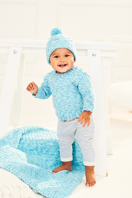 Sweet Dreams DK Pattern 9898 - Sweater, Hat & Blanket