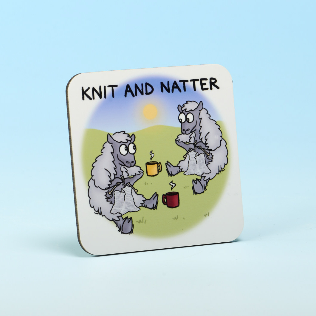 Vanessa Bee Designs Knit and Natter Coaster