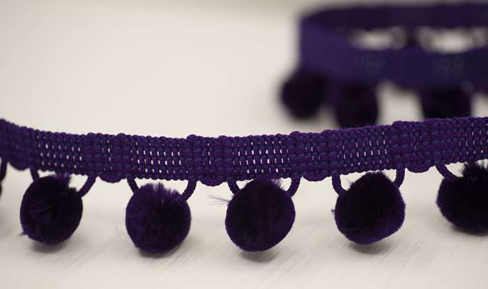 Purple Large Pom Pom Trim