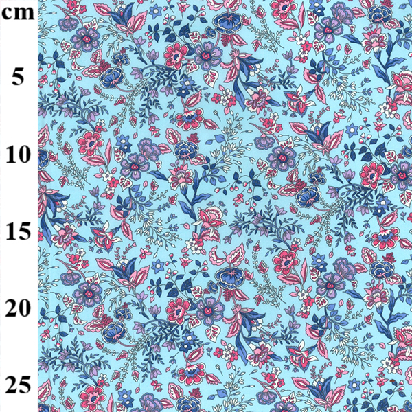 Rose & Hubble Cotton Poplin Florals On Blue