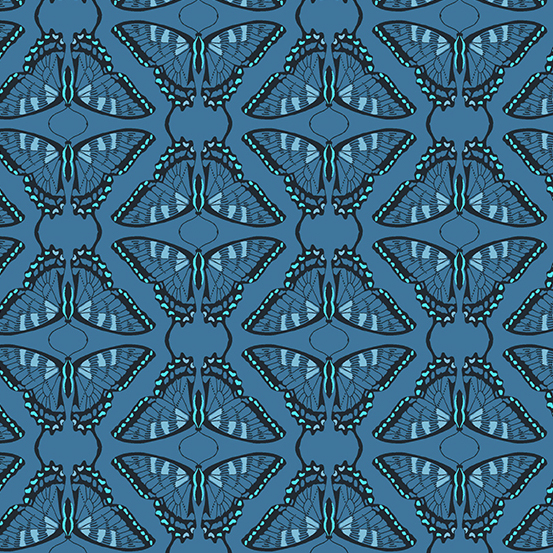 Flora and Fauna Swallowtail Tonal Navy