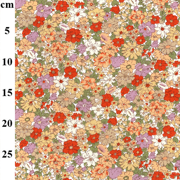 Rose & Hubble Cotton Poplin Florals Autumn Orange