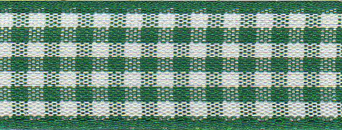 Hunter Green Gingham Ribbon 15mm