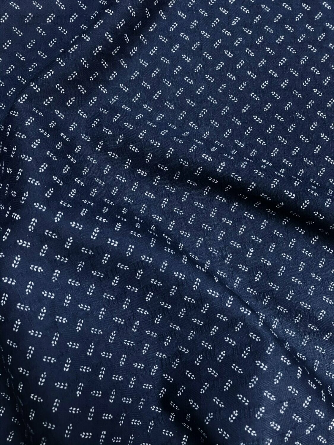 Sprig Cotton Jacquard Print Navy