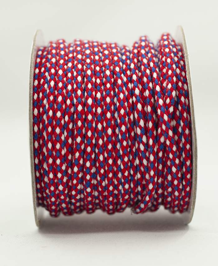 4mm Diameter Cord - Red/Royal/White