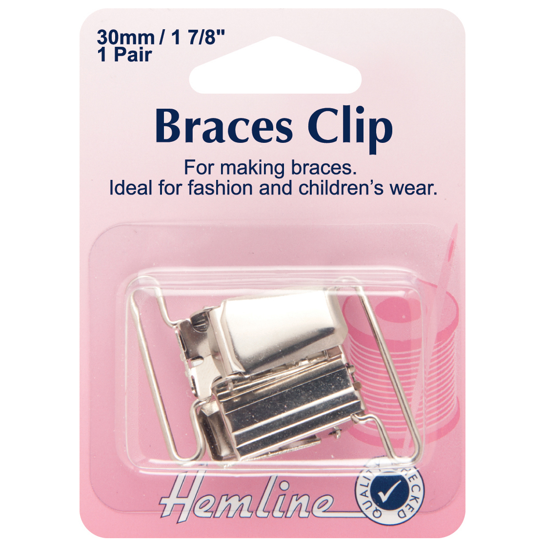 Braces Clip: Nickel - 30mm