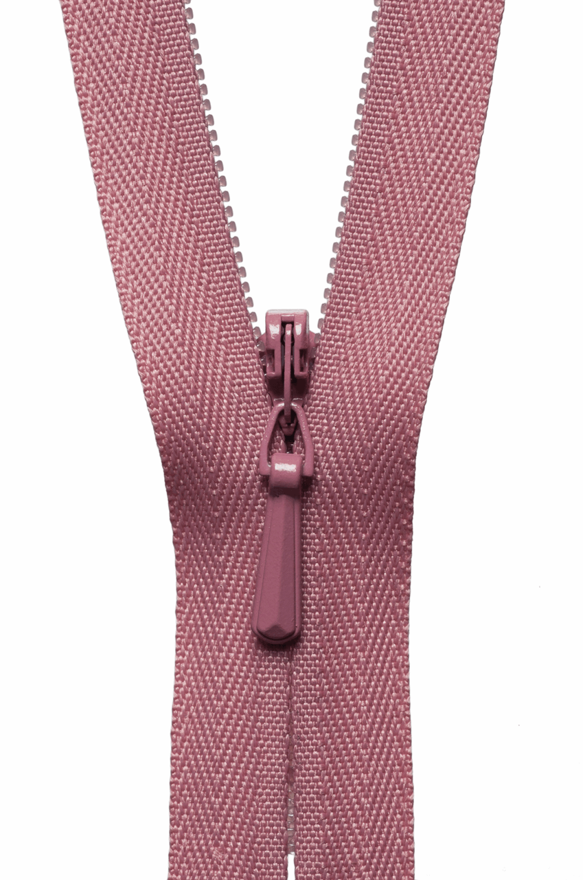 16 Inch Dusky Pink Concealed Zip