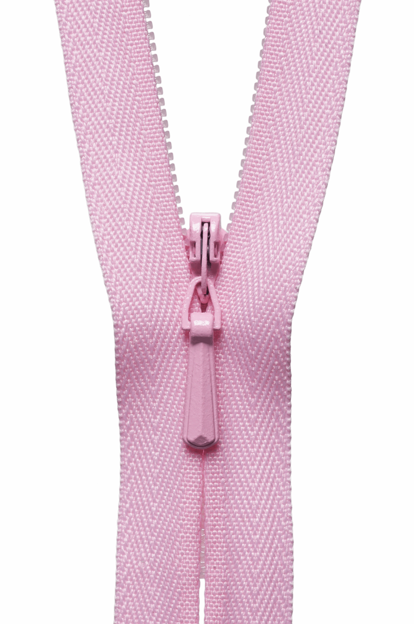 16 Inch Mid Pink Concealed Zip