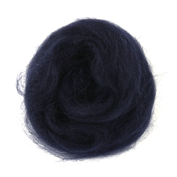 Natural Wool Roving: 10g: Navy