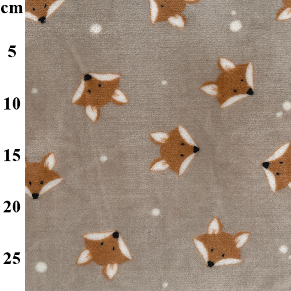 Supersoft Double Sided Fleece Foxes On Beige