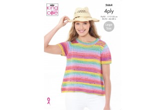 King Cole Summer 4Ply Tops 5664 Pattern