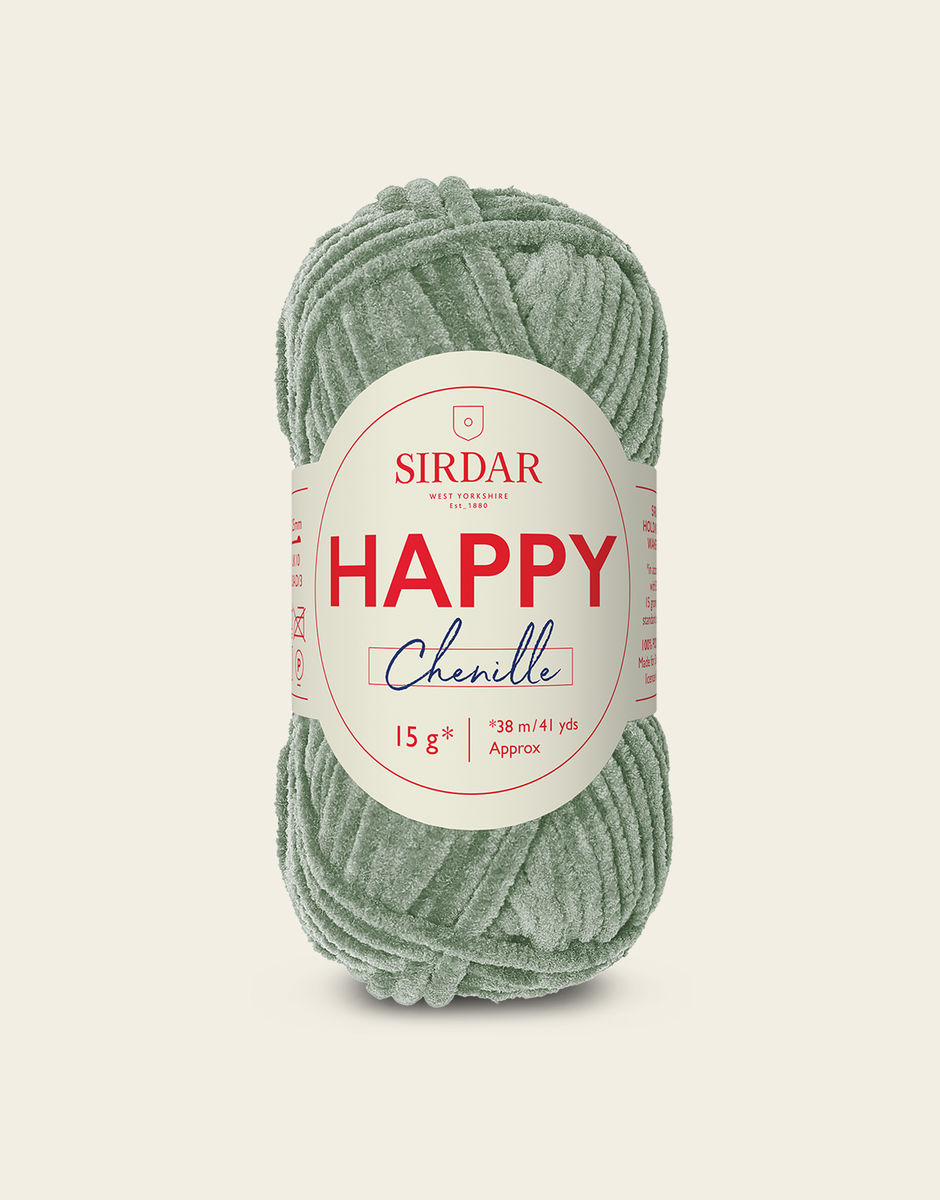 SIRDAR HAPPY CHENILLE, MOSSY 023 15G BALL