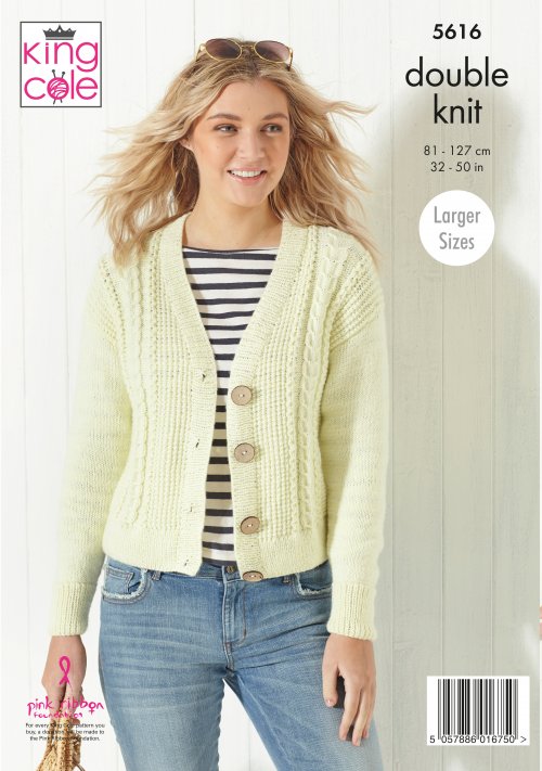 Ladies Cardigans: Knitted in Paradise Beaches DK Pattern 5616