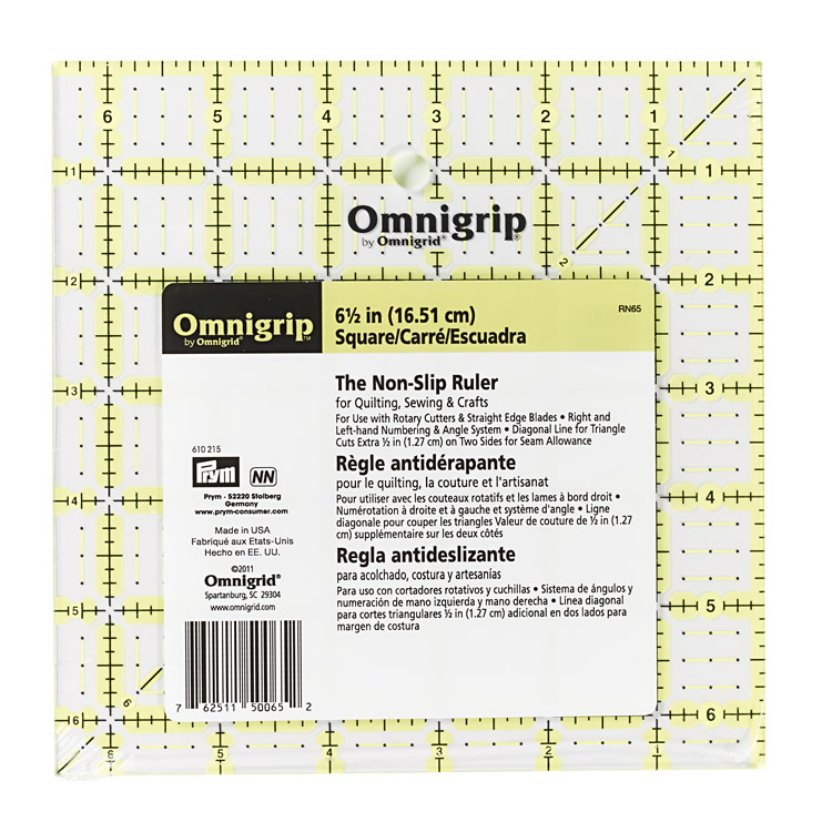 Prym Omnigrip non-slip ruler, 6.5x6.5inch  