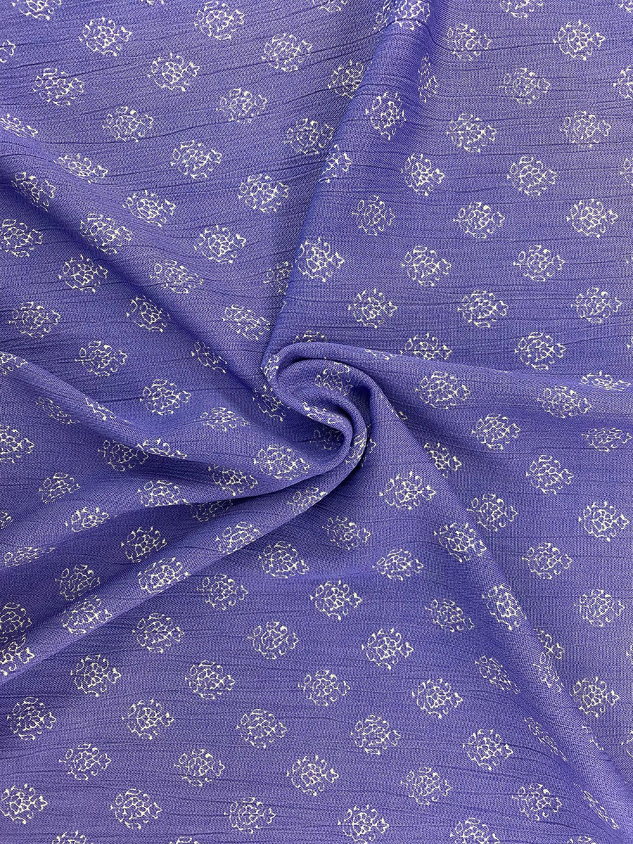 Filigree Crinkle Cornflower Viscose Print