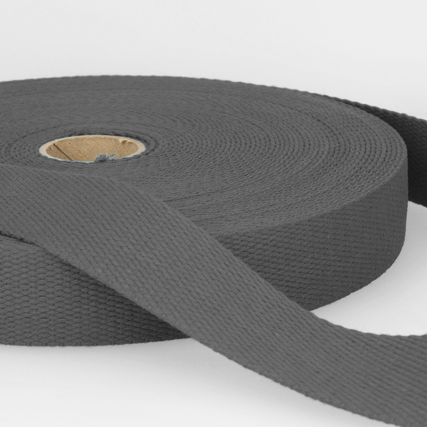 Cotton Webbing: 25mm: Grey Black