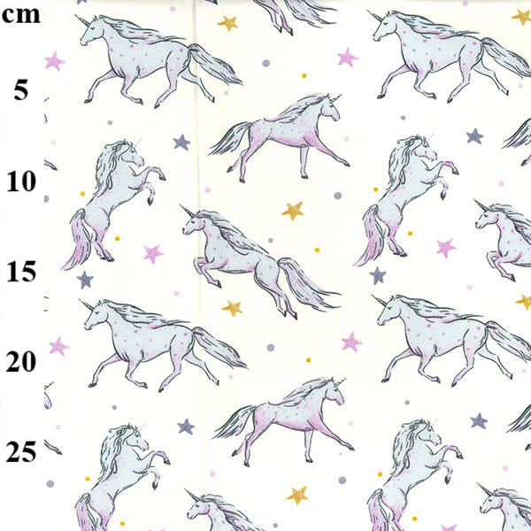 Rose & Hubble Cotton Poplin Unicorns On Ivory