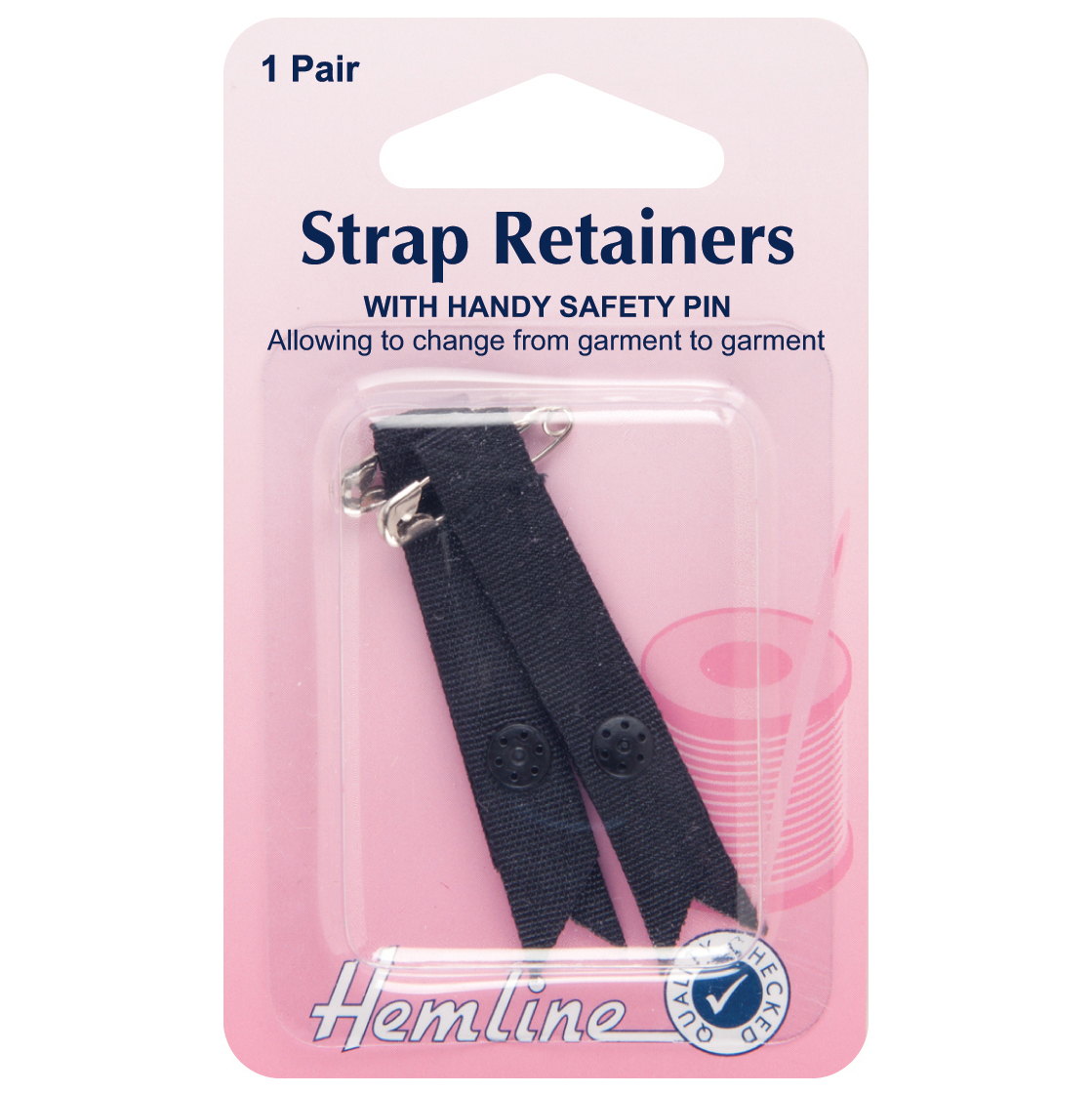 Shoulder Strap Retainer with Safety Pin: Black