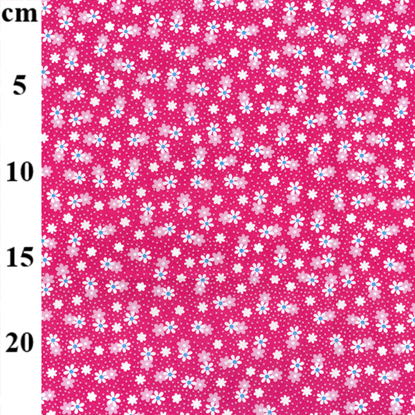 Rose & Hubble Cotton Poplin Small Florals on Cerise