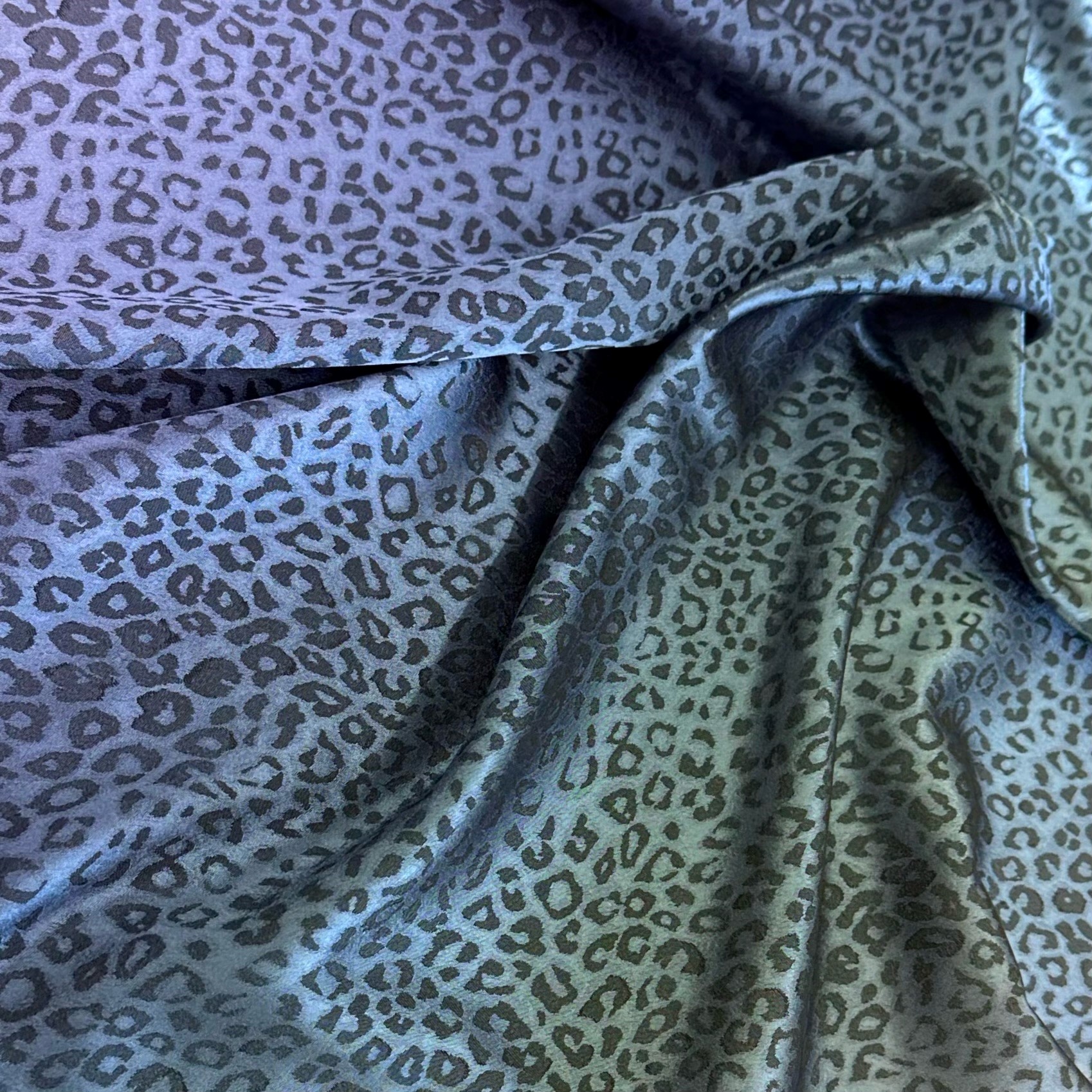 100% Polyester Animal Print - Denim