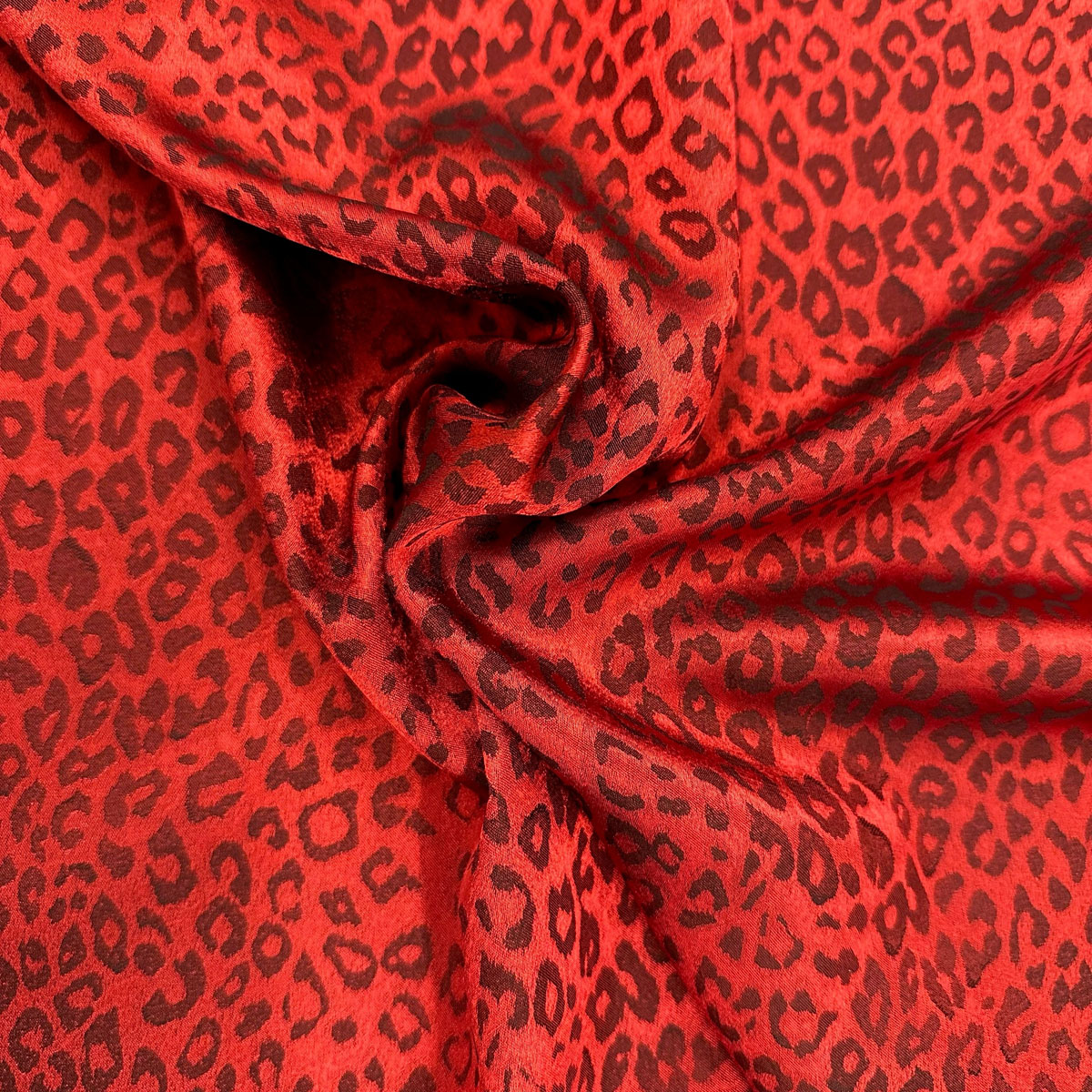 100% Polyester Animal Print - Red