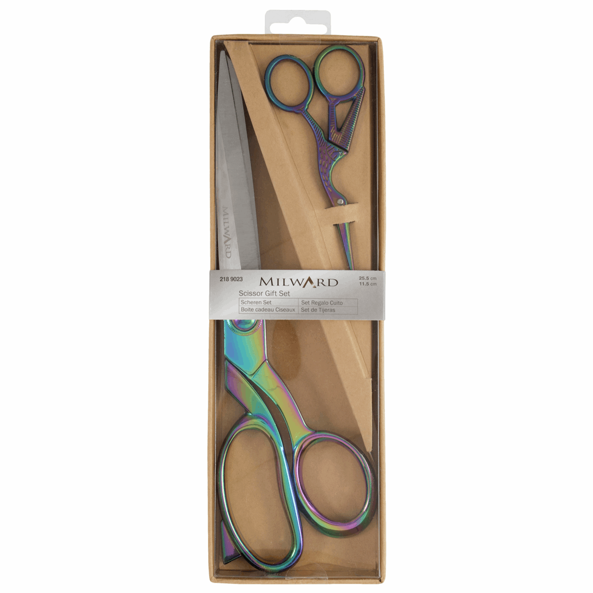 Gift Set: Scissors: Dressmaking (25cm) and Embroidery (11.5cm): Rainbow