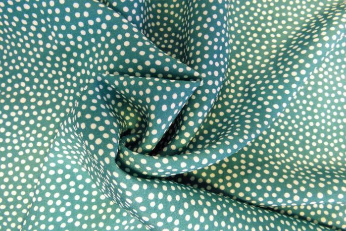 Lady McElroy Dotty About Dots Fern Green Viscose Challis Lawn