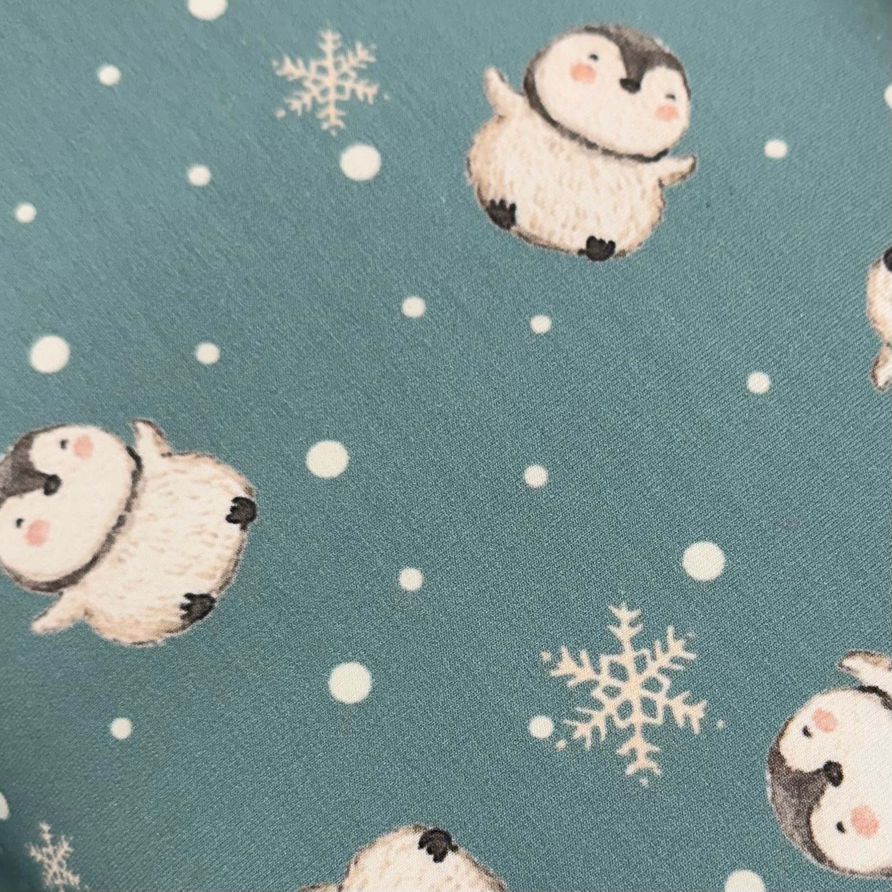 Stof Avalana Sweat Baby Penguins and Snowflakes