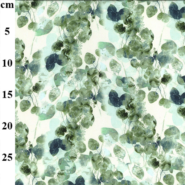 Viscose Twill Print-Leaves Green