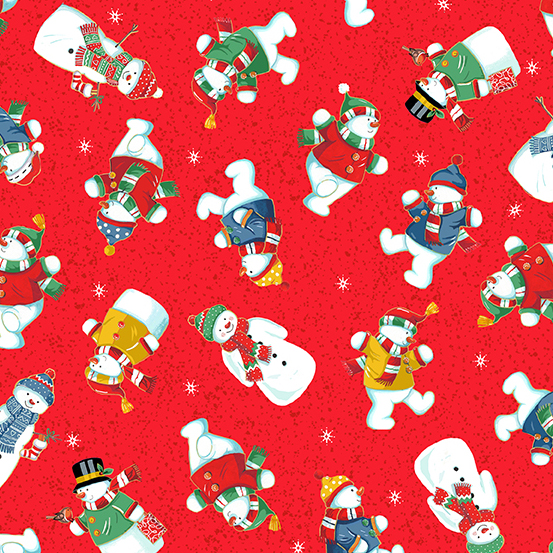 Santa's Christmas Snowmen Red