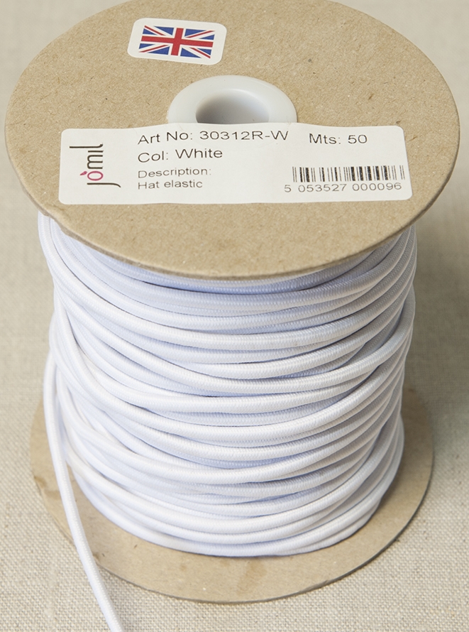 2mm Thick Round Elastic White