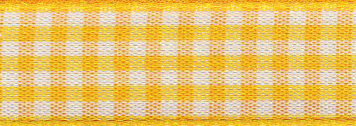 Gold Gingham Ribbon 25mm