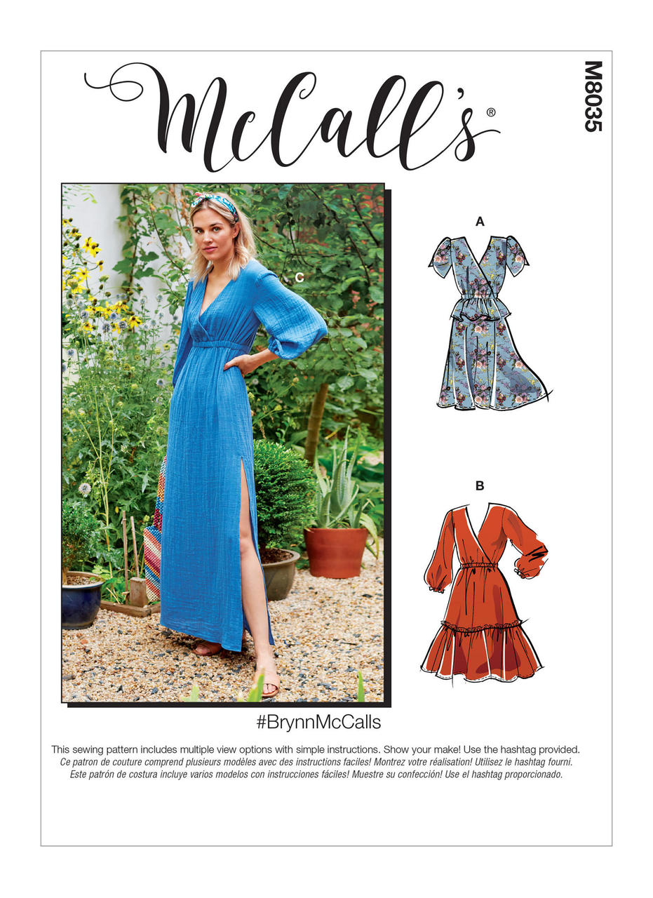 McCall's Pattern 8035 Misses' Dresses Y (XS-S-M)