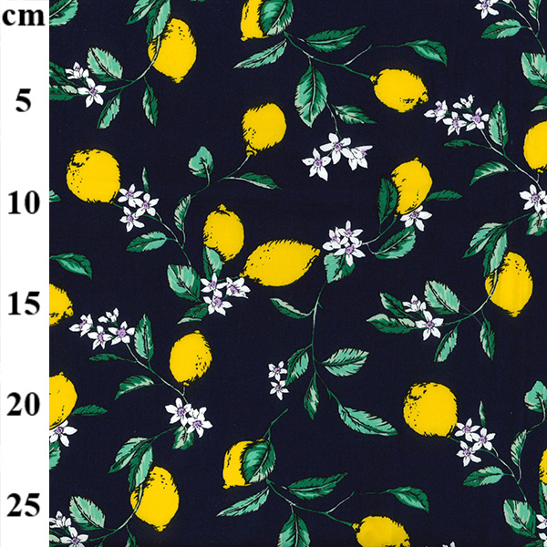 Rose & Hubble Cotton Poplin Lemons On Navy