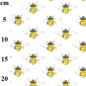 Rose & Hubble Cotton Poplin Bees Ivory 