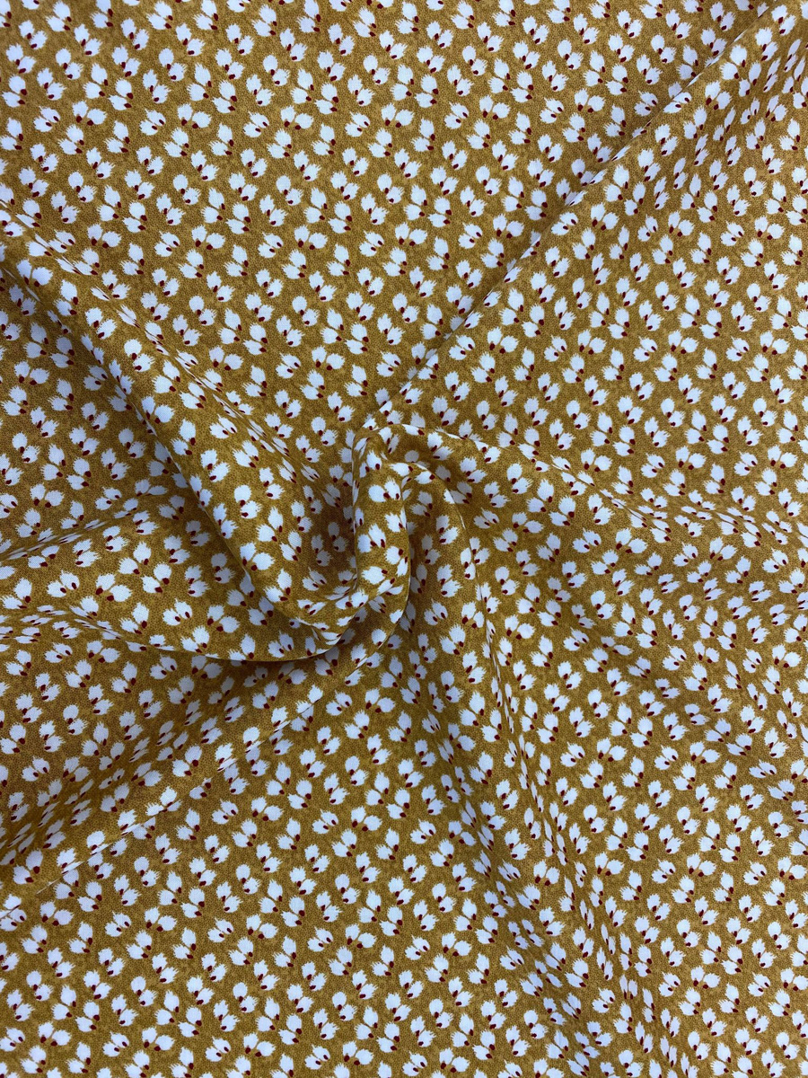 Ditzy Sophia Mustard Viscose Print