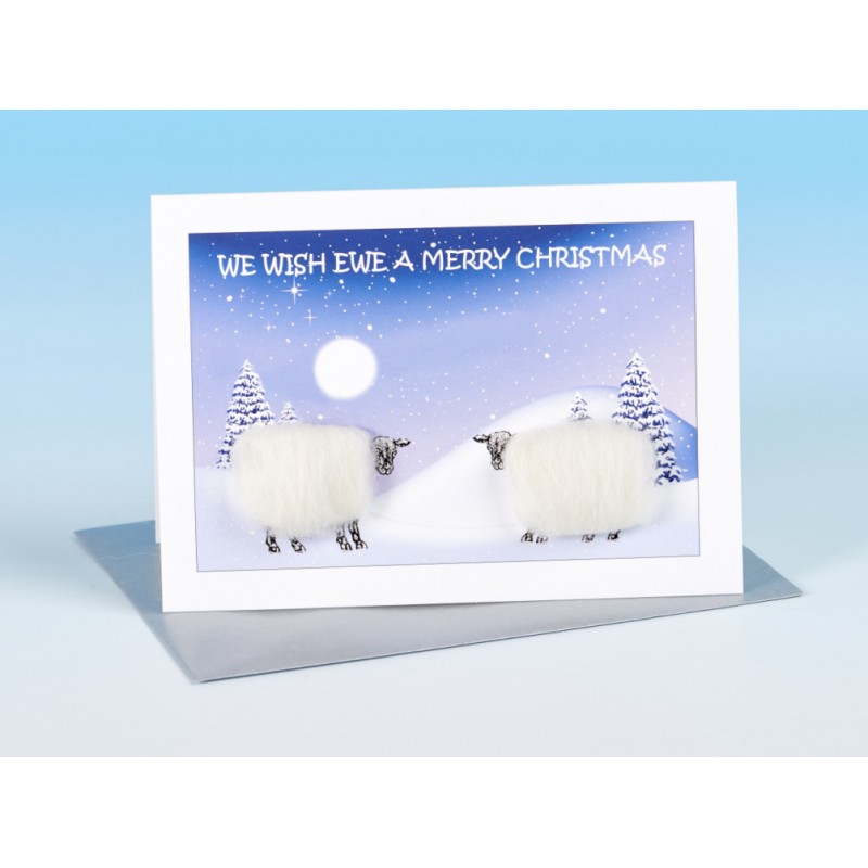 Vanessa Bee Designs Sheep Christmas Card WE WISH EWE A MERRY CHRISTMAS