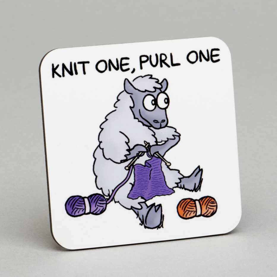 Vanessa Bee Designs Knit One Purl One Coaster