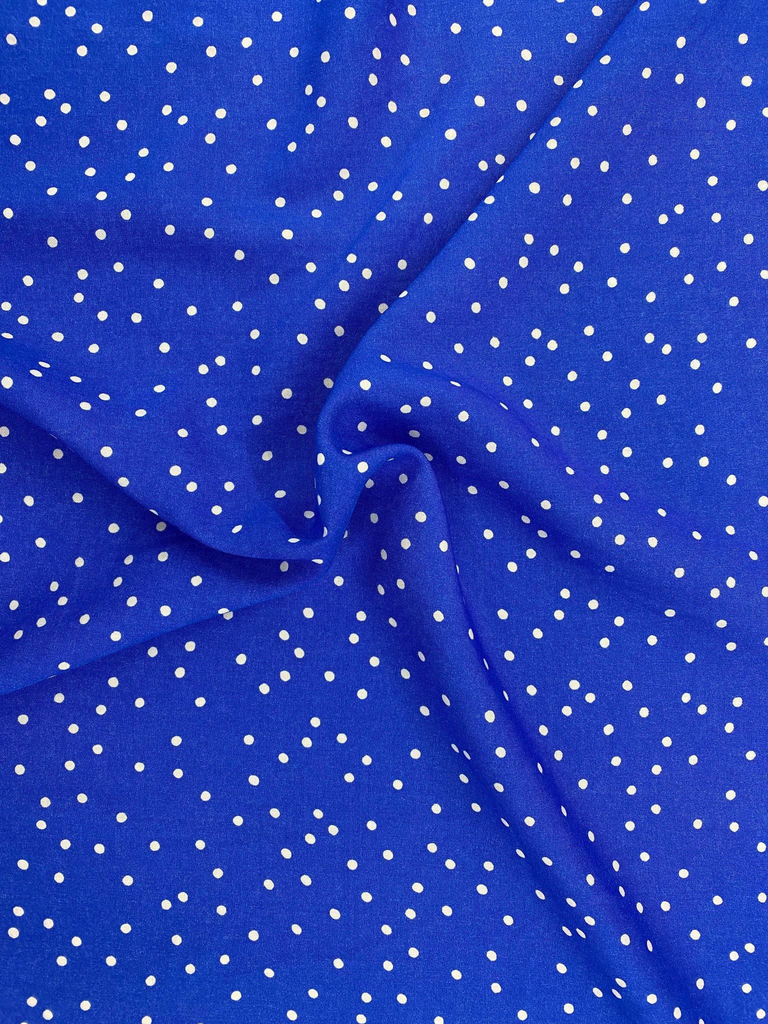 Confetti Spot Cornflower Viscose Print