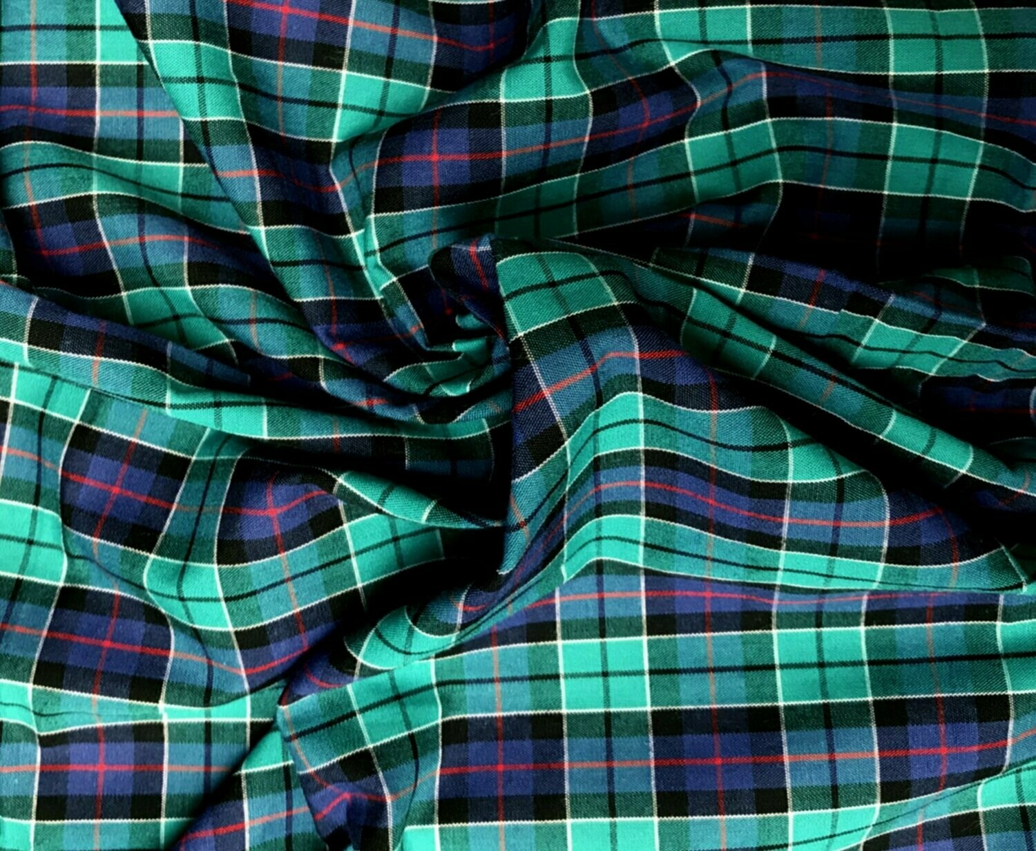 Cotton Tartan Green And Navy