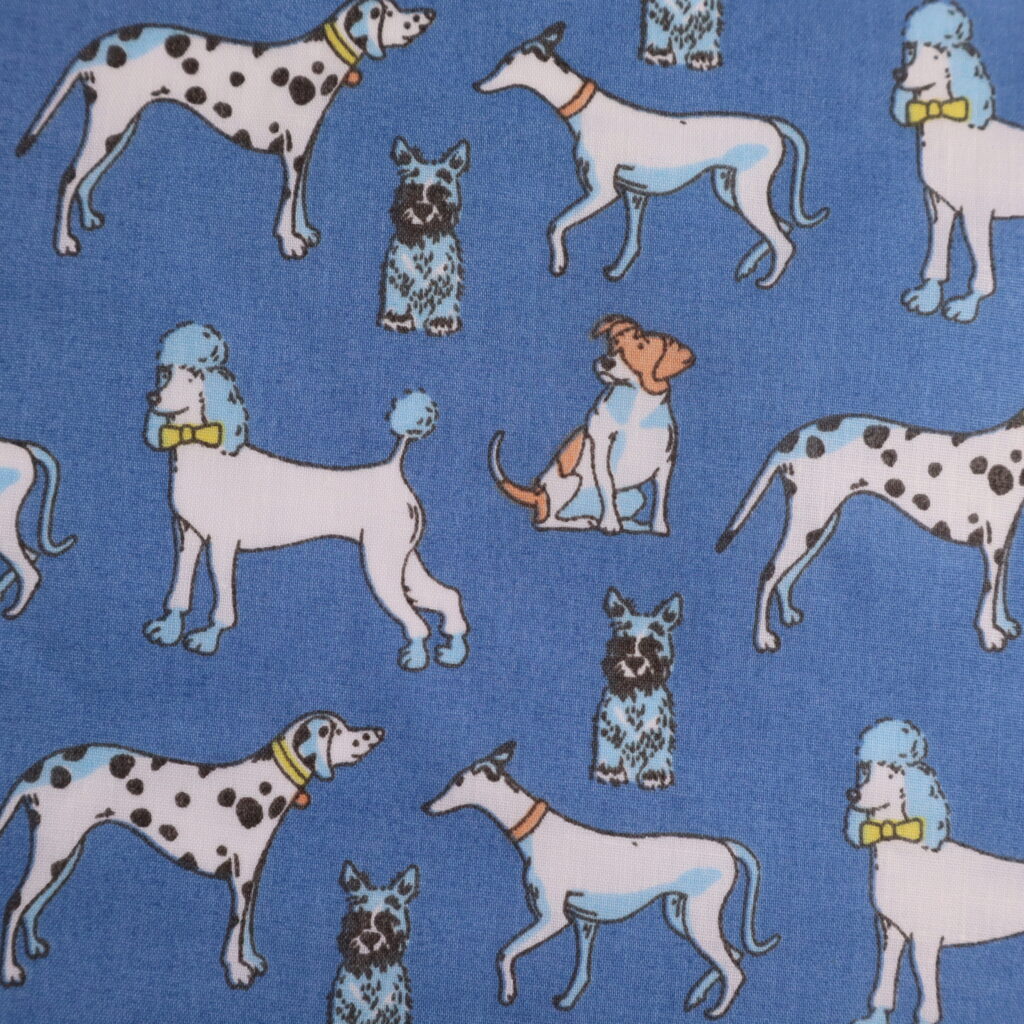 Polyester Cotton Print Dogs on Denim