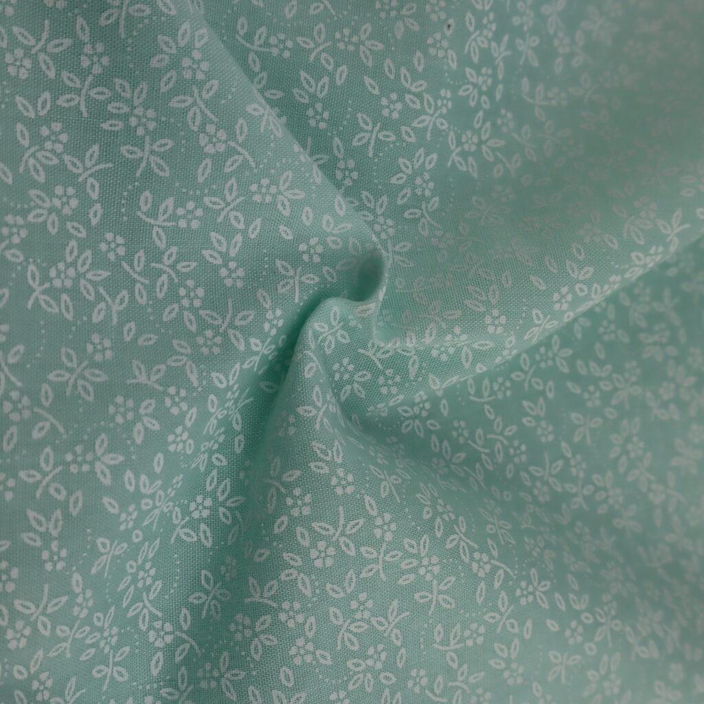 Polyester Cotton Print Mint Ditzy Floral