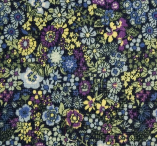 Corduroy Flower Print - Purple/Blue