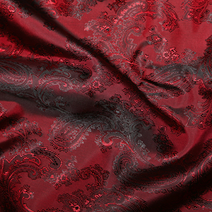 Paisley Jacquard Lining Red and Black